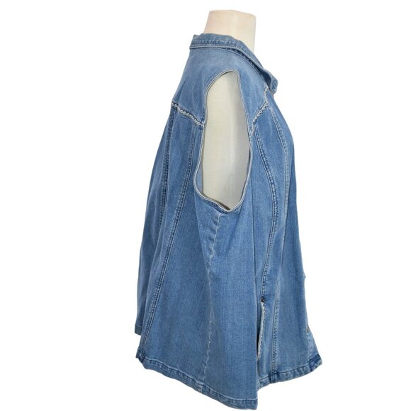 Vintage Liz & Me Signature Blue Jean Vest Embroidered - Picture 2 of 9